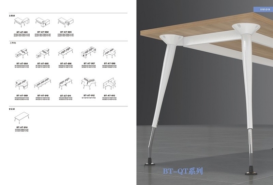 4 أشخاص كتلة وجها لوجه على شكل وعاء أثاث طاولة مكتب 2400x1200mm المزود